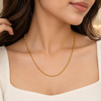 Golden Elegance Minimal Link Chain Necklace for Women