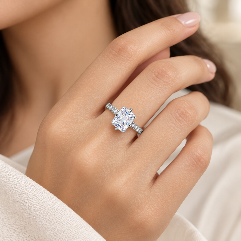 Radiant Crystal Silver-Tone Adjustable Ring – BELVYA