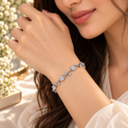 Silver Crystal Vine Bracelet – Elegant Leaf Design