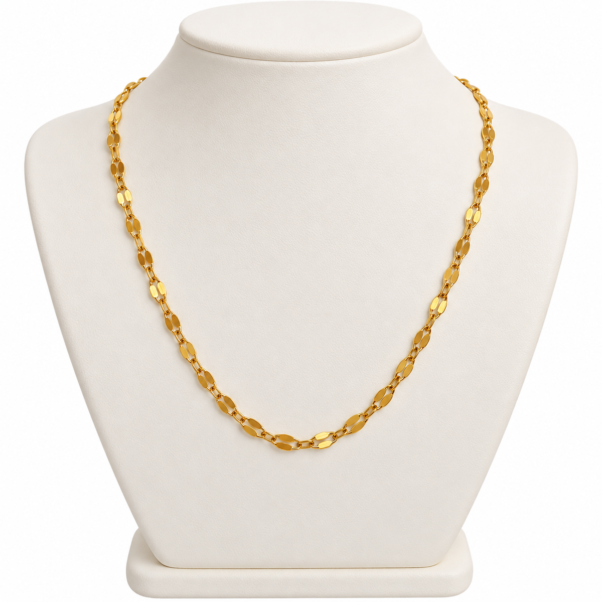 Elegant Gold-Tone Link Chain Necklace for Women | Minimalist Artificial Jewellery