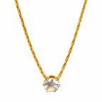 Golden Glow Solitaire Pendant Necklace for Women