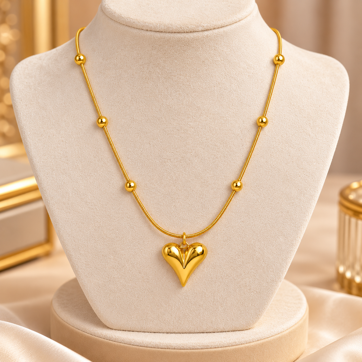 Heartbeat Gold-Tone Pendant Necklace for Women