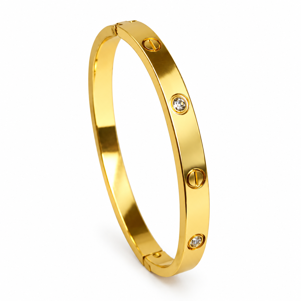 Golden Screw Design Kada Bracelet for Women – Elegant High-Shine Artificial Jewellery