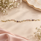 Golden Multicolor Crystal Vine Bracelet for Women