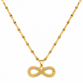 Elegant Pavé Infinity Gold-Tone Necklace for Women
