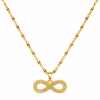 Elegant Pavé Infinity Gold-Tone Necklace for Women