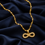 Elegant Pavé Infinity Gold-Tone Necklace for Women