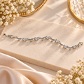 Silver Crystal Vine Bracelet – Elegant Leaf Design